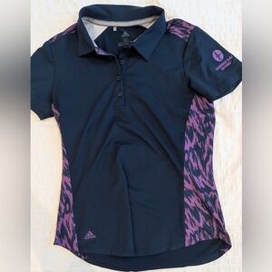 Adidas Kids Polo Shirt in Navy and Purple